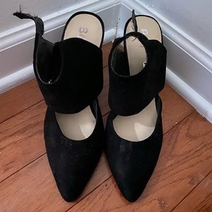 Black Suede BC heels. Size 7